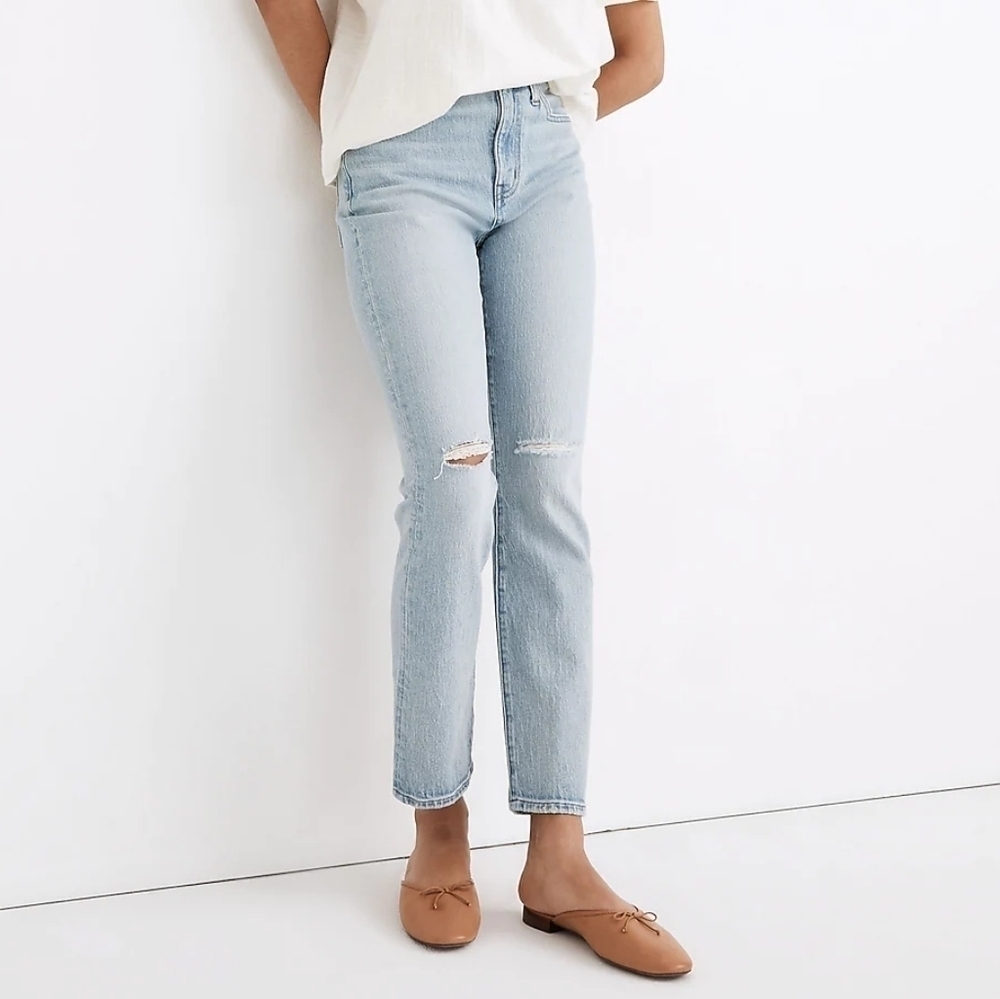 Madewell Dumas Wash The High-Rise Slim Crop Ripped Edition Boy Jeans 25 …